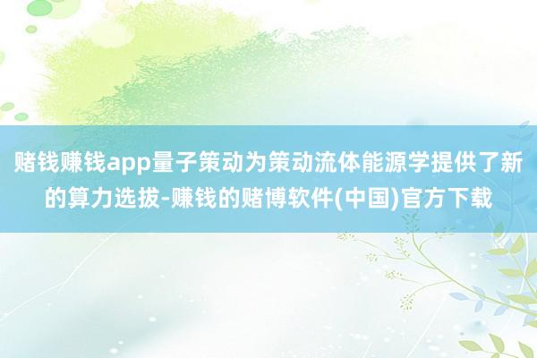 赌钱赚钱app量子策动为策动流体能源学提供了新的算力选拔-赚钱的赌博软件(中国)官方下载