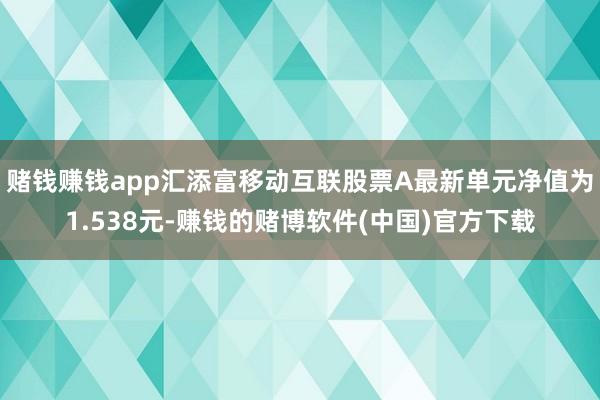 赌钱赚钱app汇添富移动互联股票A最新单元净值为1.538元-赚钱的赌博软件(中国)官方下载